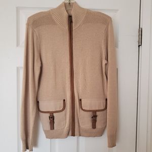 Lauren Ralph Lauren Tan Full Zip Sweater